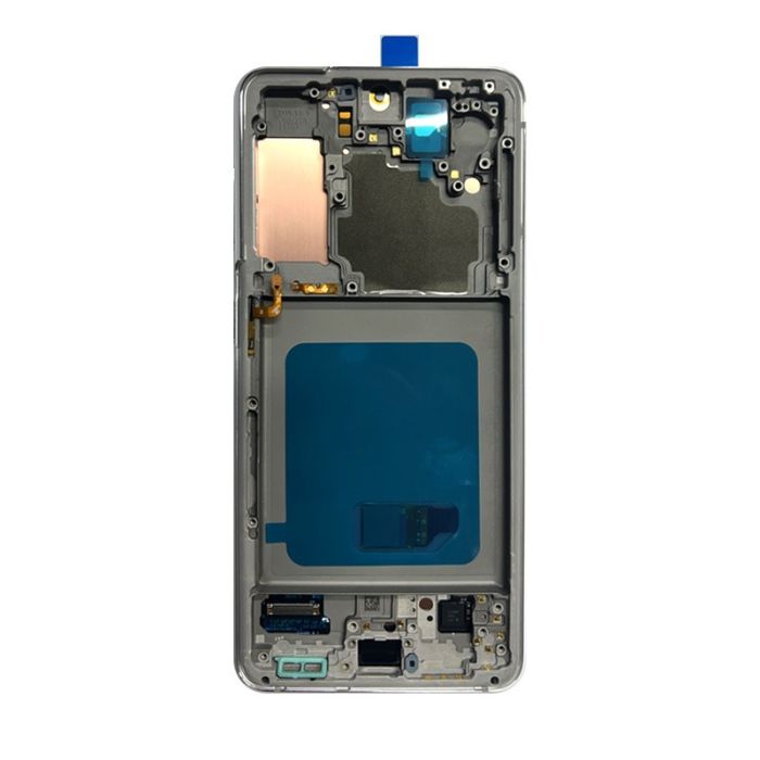 SAMSUNG S21 G991 SERVICE PACK LCD ASSEMBLED BY THIRD PARTY FRAME SILVER