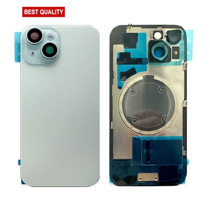 Back Panel With Magnet Blue No Logo For iPhone 15 (Best Aftermarket)