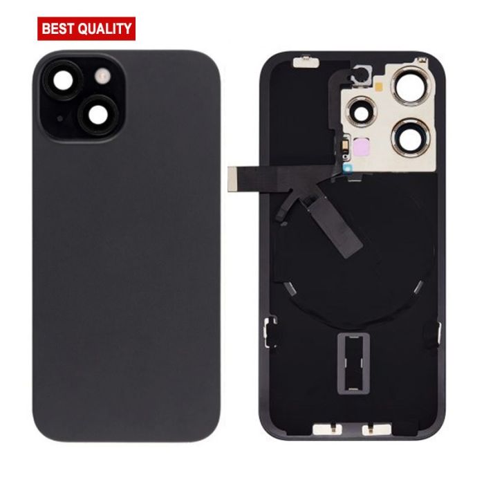 Back Panel With Wireless Charging Flex Black No Logo For iPhone 15Pro (Best Quality)