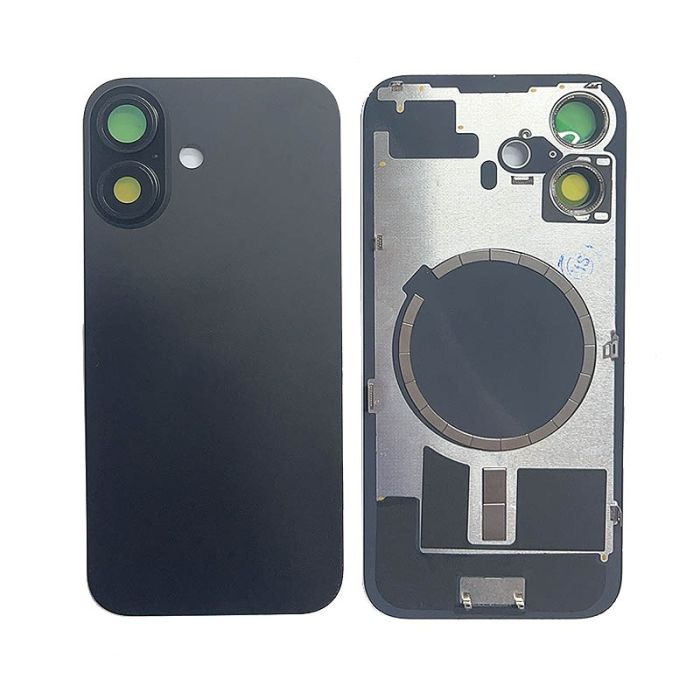 Back Panel with Magnet Black No Logo for iPhone 16Plus (Aftermarket Premium)