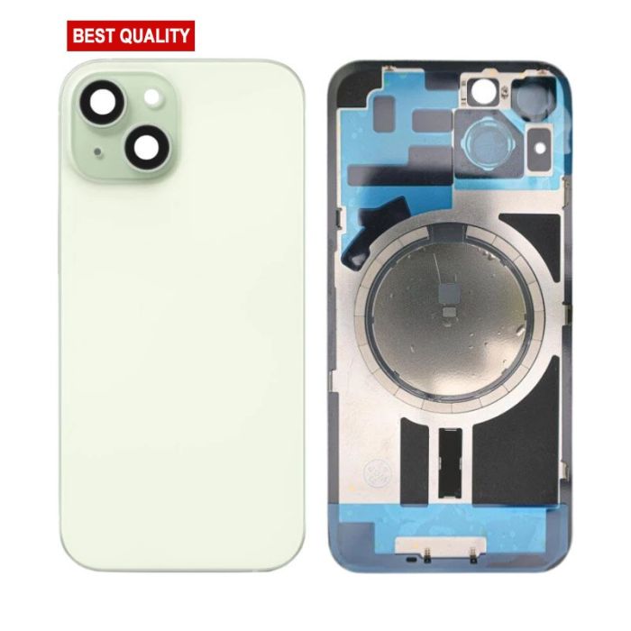 Back Panel with Magnet Green No Logo for iPhone 15Plus (Best Aftermarket)