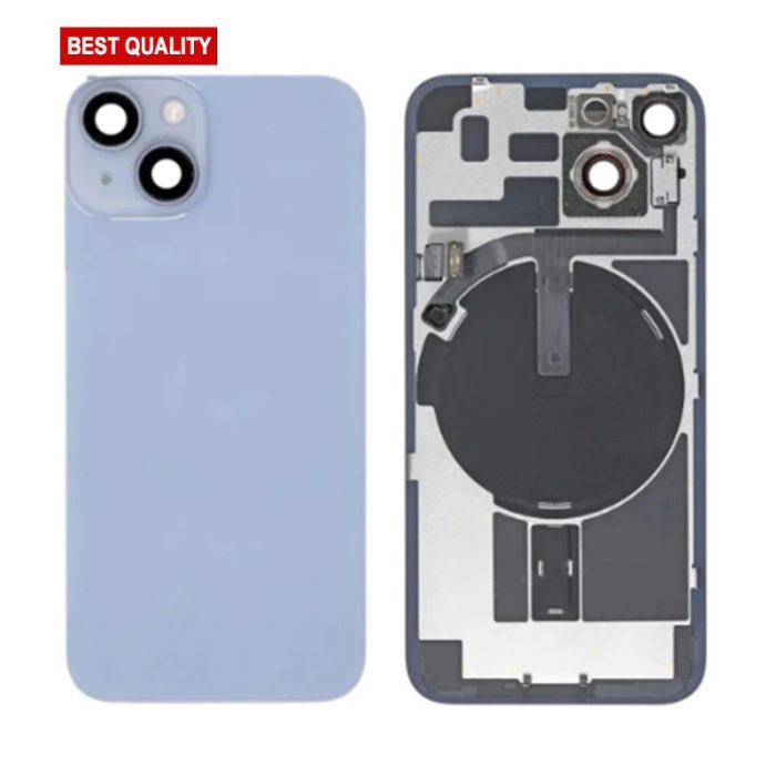 Back Panel With Wireless Charging Flex Blue No Logo For iPhone 14 (Best Quality)