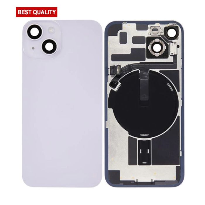 Back Panel With Wireless Charging Flex Purple No Logo For iPhone 14 (Best Quality)