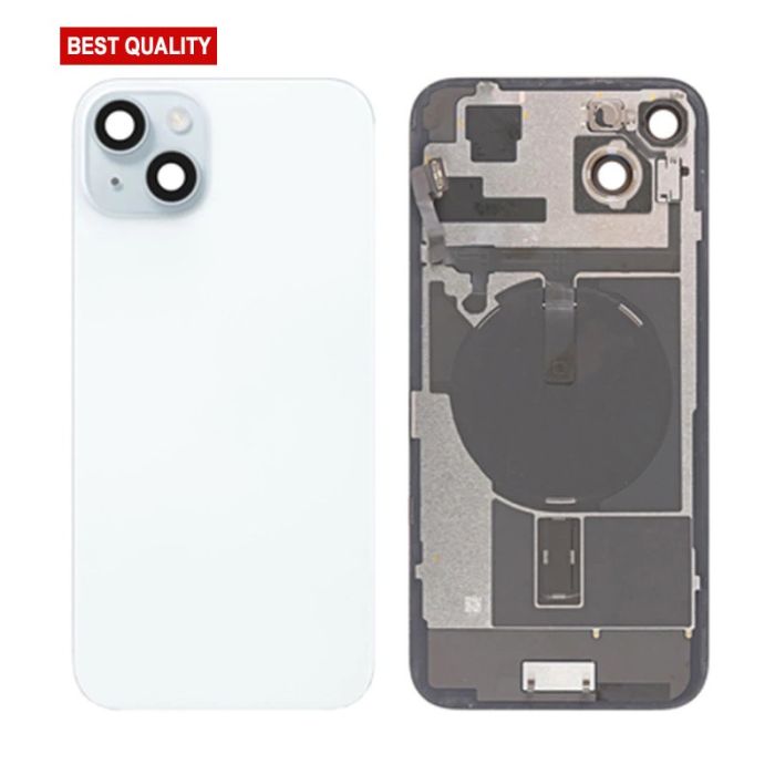 Back Panel With Wireless Charging Flex Blue No Logo For iPhone 15plus (Best Quality)