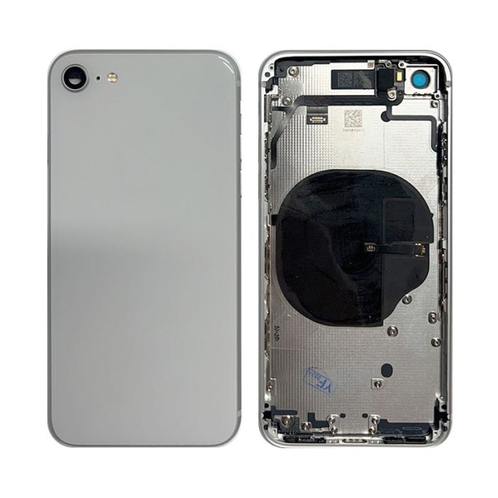 IPHONE 8G BACK HOUSING WITH POWER FLEX WHITE NO LOGO (BEST AFTERMARKET)