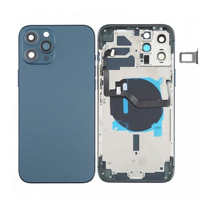 Back Housing With Power Flex Navy No Logo For iPhone 12Pro (Best Aftermarket)