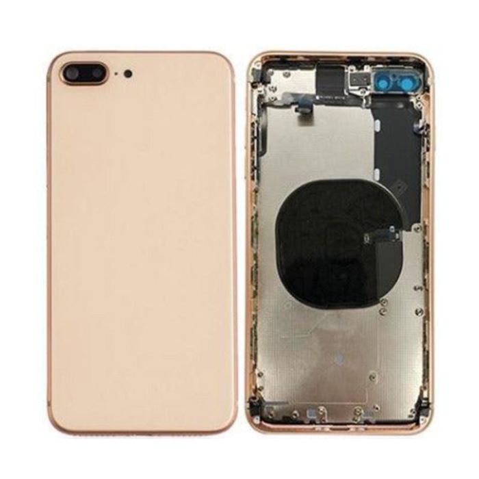 IPHONE 8PLUS BACK HOUSING WITH POWER FLEX ROSE GOLD NO LOGO (AFTERMARKET HIGH QUALITY)