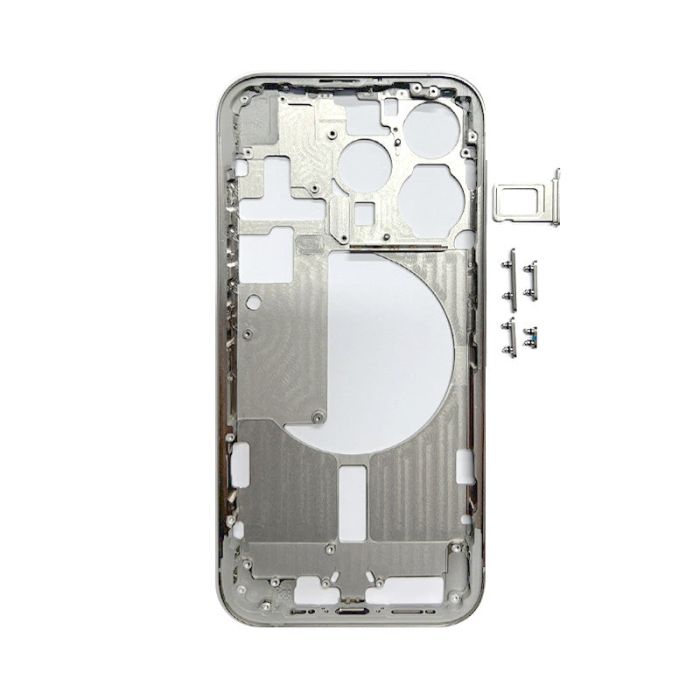 Middle Frame White For iPhone 15Pro (Best   Aftermarket)