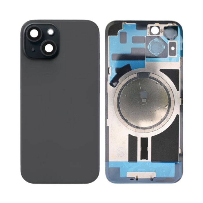 Back Panel With Magnet Black No Logo For iPhone 15Plus (Aftermarket Premium)