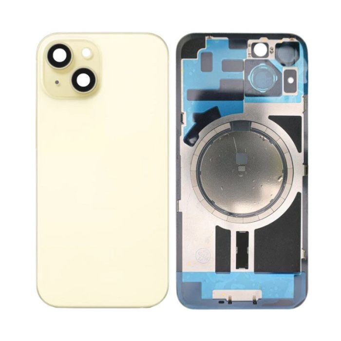 Back Panel With Magnet Yellow No Logo For iPhone 15Plus (Aftermarket Premium)