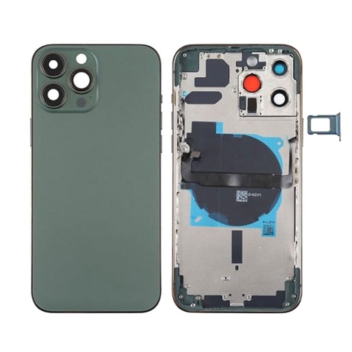 Back Housing With Power Flex Green No Logo For iPhone 13Pro Max (Best Aftermarket)