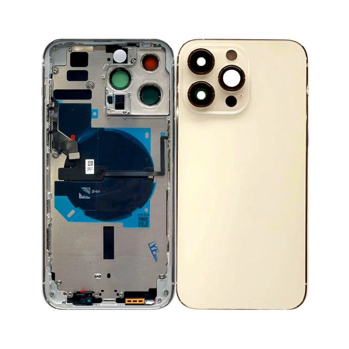 Back Housing With Power Flex Gold No Logo For iPhone 14Pro Max (BEST AFTERMARKET)