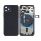 Back Housing With Power Flex Black No Logo For iPhone 12 (Best Aftermarket)