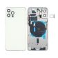Back Housing With Power Flex White No Logo For iPhone 12Pro Max (Best Aftermarket)