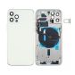 Back Housing With Power Flex White No Logo For iPhone 12Pro (Best Aftermarket)