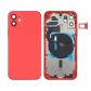 Back Housing With Power Flex Red No Logo For iPhone 12 (Best Aftermarket)