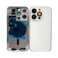 Back Housing With Power Flex White No Logo For iPhone 14Pro (Best Aftermarket)