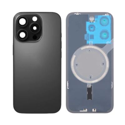 Back Panel with Magnet Black No Logo for iPhone 16Pro (Aftermarket Premium)