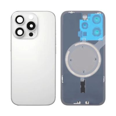 Back Panel with Magnet White No Logo for iPhone 16Pro (Aftermarket Premium)