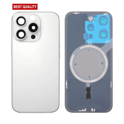 Back Panel with Magnet White No Logo for iPhone 16Pro (Best Aftermarket)