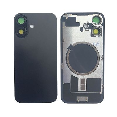 Back Panel with Magnet Black No Logo for iPhone 16Plus (Aftermarket Premium)
