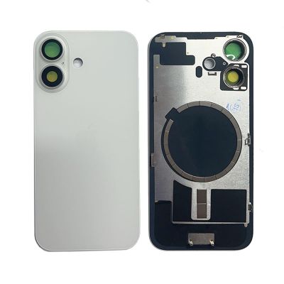 Back Panel with Magnet White No Logo for iPhone 16 (Aftermarket Premium)