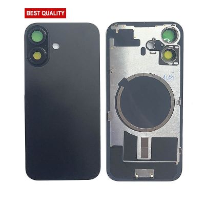 Back Panel with Magnet Black No Logo for iPhone 16Plus (Best Aftermarket)