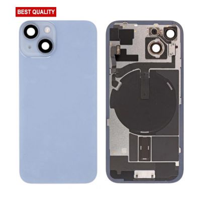 Back Panel With Wireless Charging Flex Blue No Logo For iPhone 15 (Best Quality)