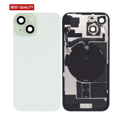 Back Panel With Wireless Charging Flex Green No Logo For iPhone 15 (Best Quality)