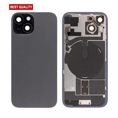 Back Panel With Wireless Charging Flex Black No Logo For iPhone 15 (Best Quality)