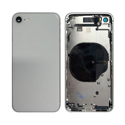 IPHONE 8G BACK HOUSING WITH POWER FLEX WHITE NO LOGO (BEST AFTERMARKET)
