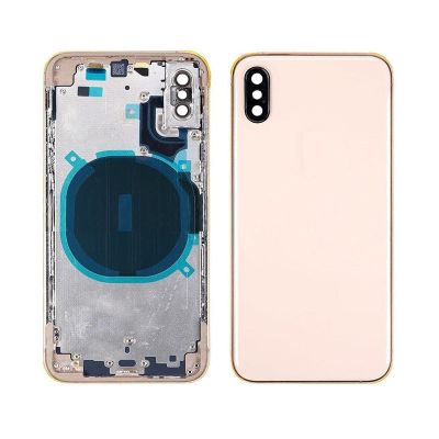 IPHONE XS BACK HOUSING WITHOUT PARTS GOLD NO LOGO (AFTERMARKET HIGH QUALITY)