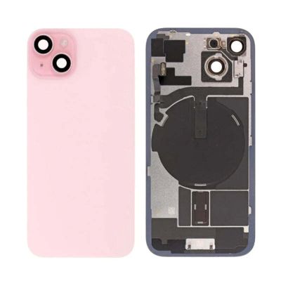 Back Panel With Wireless Charging Flex Pink No Logo For iPhone 15 (Best Quality)