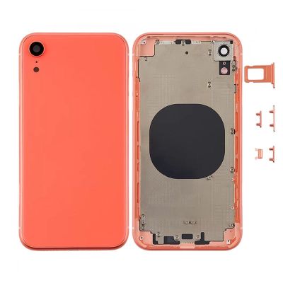 IPHONE XR BACK HOUSING WITHOUT PARTS ORANGE NO LOGO (AFTERMARKET HIGH QUALITY)