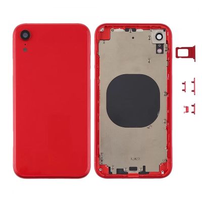 IPHONE XR BACK HOUSING WITHOUT PARTS RED NO LOGO (AFTERMARKET HIGH QUALITY)
