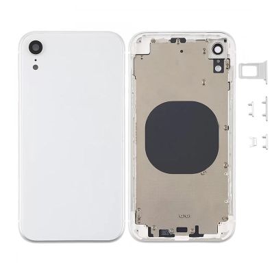IPHONE XR BACK HOUSING WITHOUT PARTS WHITE NO LOGO (AFTERMARKET HIGH QUALITY)