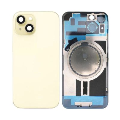 Back Panel With Magnet Yellow No Logo For iPhone 15Plus (Aftermarket Premium)