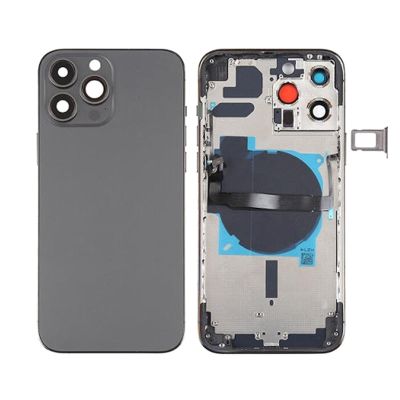 Back Housing With Power Flex Black No Logo For iPhone 13Pro Max (Best Aftermarket)