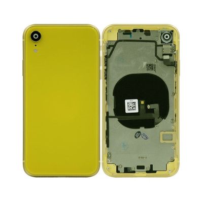 IPHONE XR BACK HOUSING WITH VOLUME POWER FLEX YELLOW NO LOGO