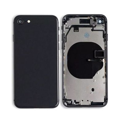 IPHONE 8G BACK HOUSING WITH POWER FLEX BLACK NO LOGO (BEST AFTERMARKET)