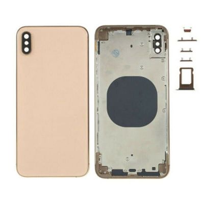 IPHONE XS MAX BACK HOUSING WITHOUT PARTS GOLD NO LOGO (AFTERMARKET HIGH QUALITY)