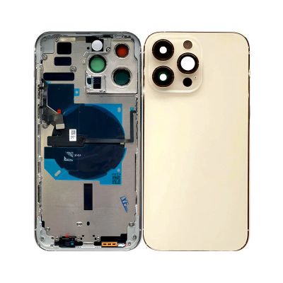 Back Housing With Power Flex Gold No Logo For iPhone 14Pro Max (BEST AFTERMARKET)