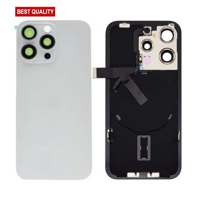 Back Panel With Wireless Charging Flex White No Logo For iPhone 15Pro (Best Quality)